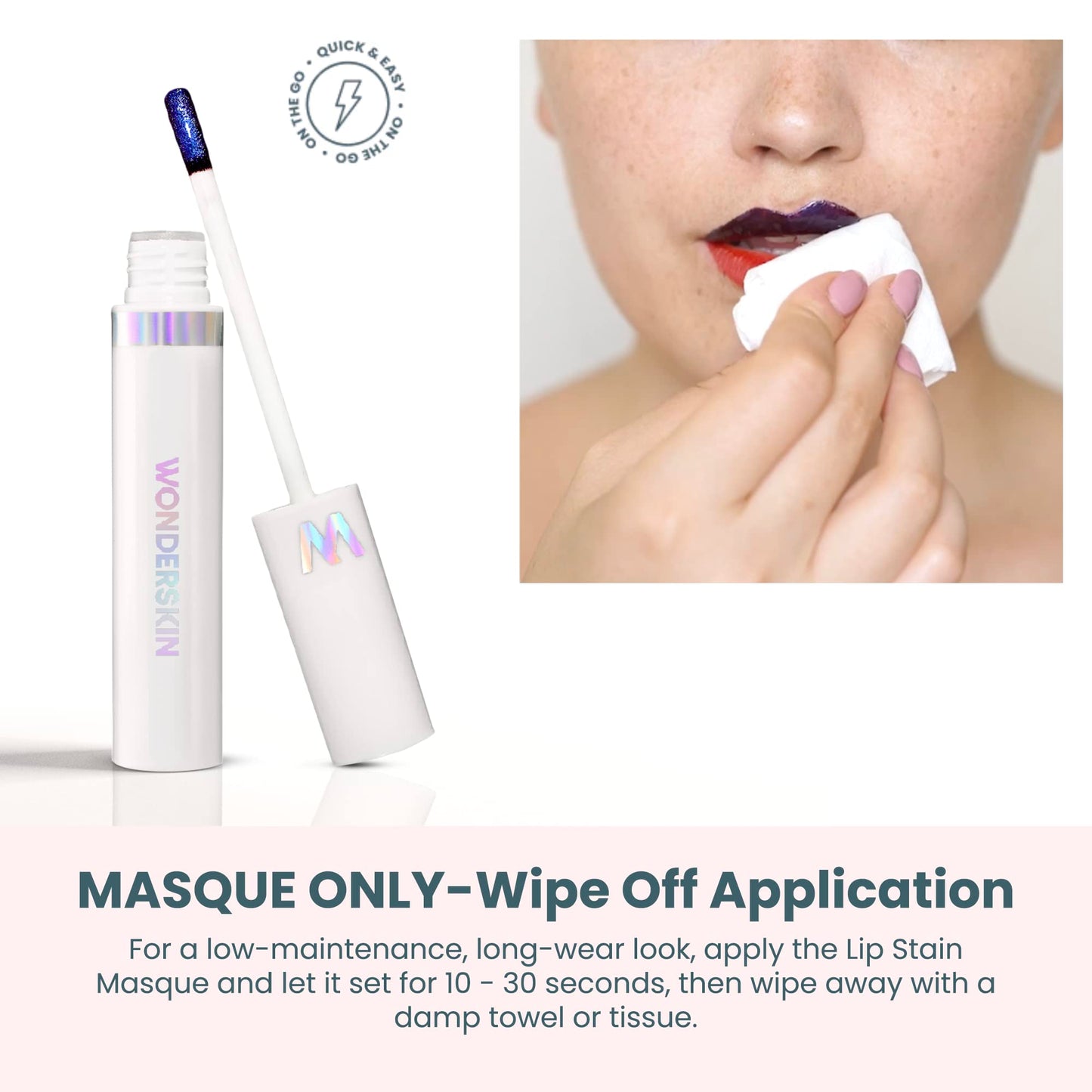 Wonderskin Wonder Blading One Step Lip Stain Masque, Long Lasting Stain & Go Lip Tint Color, Transfer Proof, Matte Finish, Waterproof Formula (Lovely Masque)