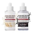 INSKIN Peel Shot Glow Rice Ampoule Duo, White and Black Rice Face Exfoliator, Facial Scrub Exfoliator, Gentle Dead Skin Remover for Face & Body,Moisturizing, Suitable for All Skin