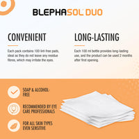 THEA PHARMA Blephasol Duo Micellar Eyelid Cleansing Lotion | Gentle, Effective Removal of Dirt & Makeup from sensitive Eyelids and Lashes | Perfume & Alcohol-Free | 3 PACK | 3 x 100 ml Bottle |300 Lint-Free Pads