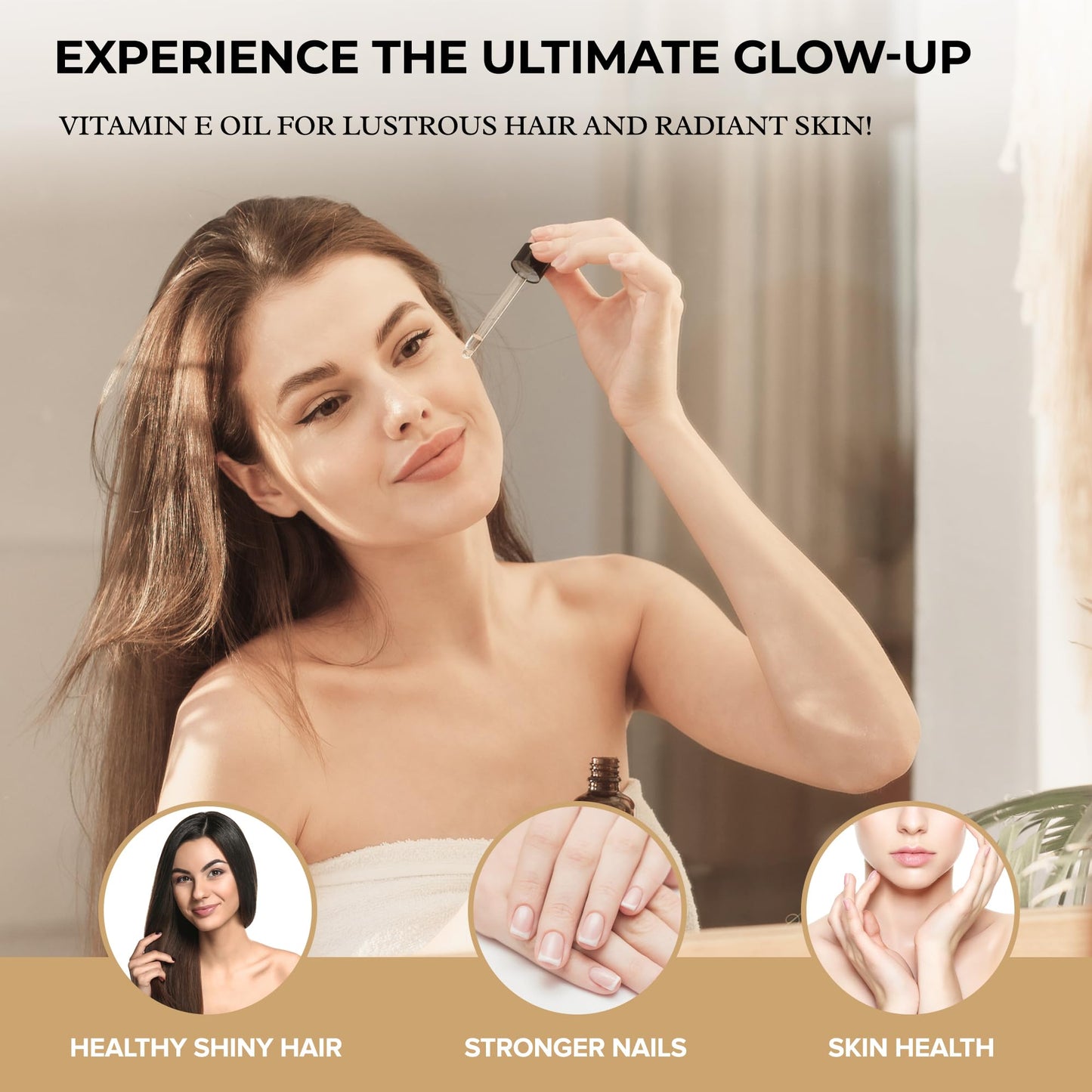 Essican Purelife Premium Vitamin E Oil - 100% Pure Vitamin E Oil For Face, Hair & Nail - Vitamin E Oil For Skin, Vitamin E Oil For Hair &, Scalp, Vitamin E For Scars - Vitamin E Vegan & Cruelty-Free - 100ml