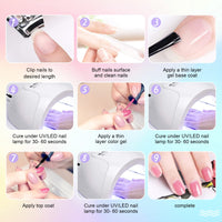 INPING Pastel Gel Nail Polish, 10 Color Spring Summer Nail Polishes Set Candy Macaroon Collection Required Soak Off UV/LED Lamp for Starter DIY Nail Art Salon Manicure Kit