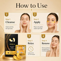 OVALA 21 Pairs Gold Eye Mask Collagen Eye Gel Pads Under Eye Mask for Puffiness and Dark Circle Under Eye Patches for Women and Men, 24k Gold (21 Pairs Boxed)