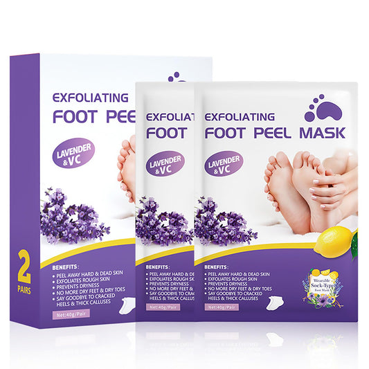 NatrLuxe 2 Pairs Foot Peel Masks, Foot Mask Callus Remover - Repair Heels, Removes Dry Dead Skin For Baby Soft Feet - Exfoliating Feet Peeling Mask For Hard Skin - Peeling, Lavender