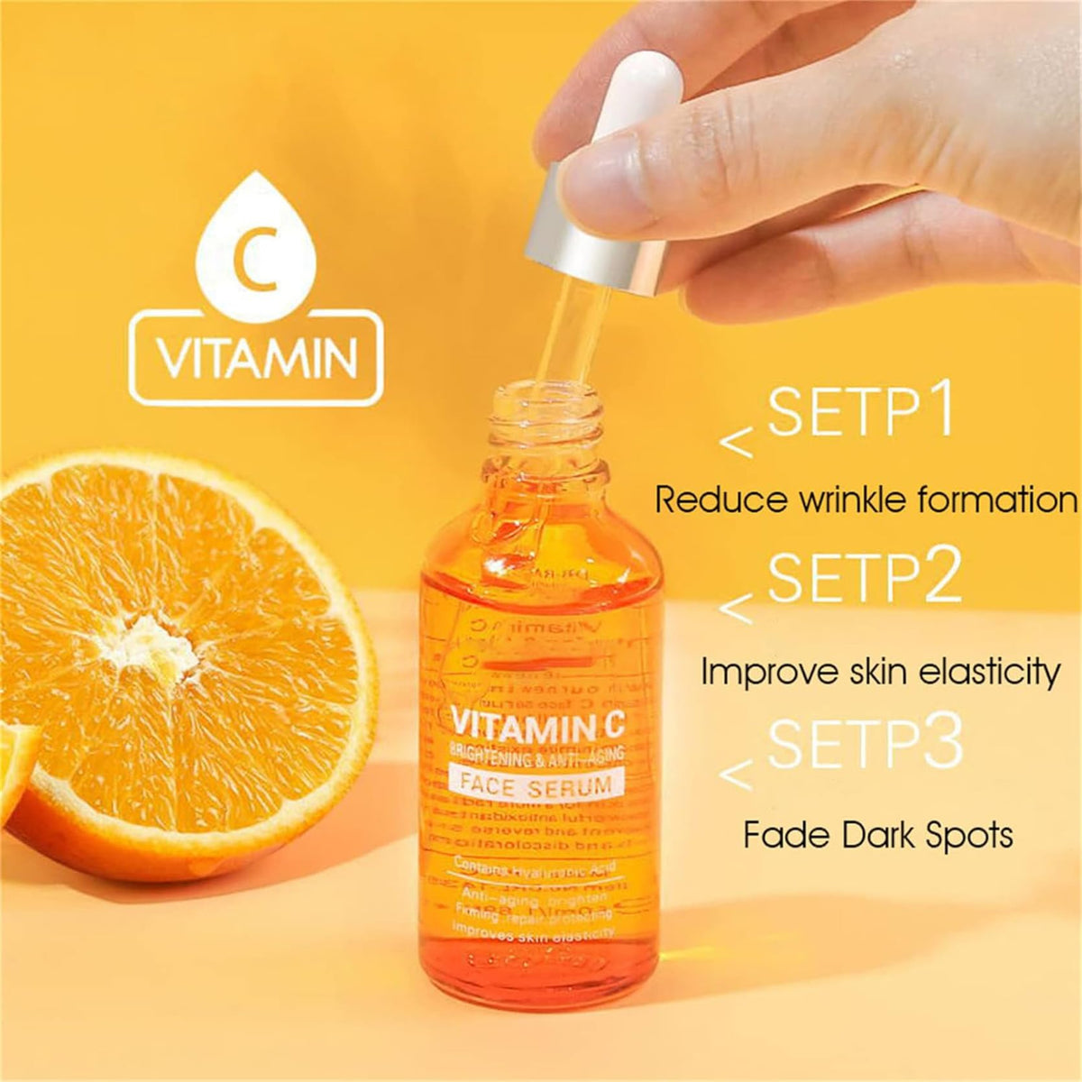 Cappuvini Vitamin C Face Serum, Brightening & Anti-aging Facial Serum for Face with Hyaluronic Acid for Face Even Skin Tone, Lines & Wrinkles (1)