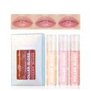 GEEWHILE Lip Gloss 3 Pcs Hydrating Lip Oil Set, Moisturizing Roll-On Lip Gloss Set Plumping Lip Oil Liquid Lipstick, No-Sticky Long Lasting Lip Glow Balm Lip Care for Dry and Chapped Lips