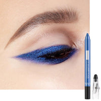 Dark Blue Eyeshadow Stick, Metallic Color Crayon Creamy Eye Shadow, Soft Glitter Eyeshadows, Starry Blue Eye Shadow Pen Pencil, WaterProof Eyeliner Eye Makeup Gifts
