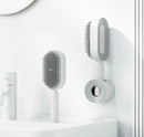 WANWEN Self Cleaning Hair Brush for Women, 3D Air Cushion Massager Brush, Easy Clean Hair Brush, Detangling Anti-Static Brush, Suitable for All Hair Types (White)