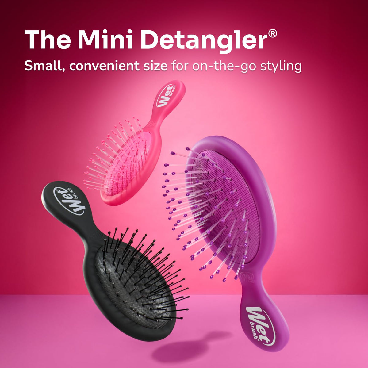 WetBrush Mini Detangler Brush with Ultra Soft Intelliflex Bristles to Gently Separate Knots With Ease, Wet Brush Detangler Is Gentle on Hair, Suitable For All Hair Types, Elemental Blue