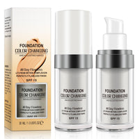 HEXIN TLM Color Changing Foundation, Colour Changing Foundation for Mature Skin, Long Lasting Waterproof Makeup Base Nude Face Cover Concealer Cream SPF (30 ml,2 Pack)