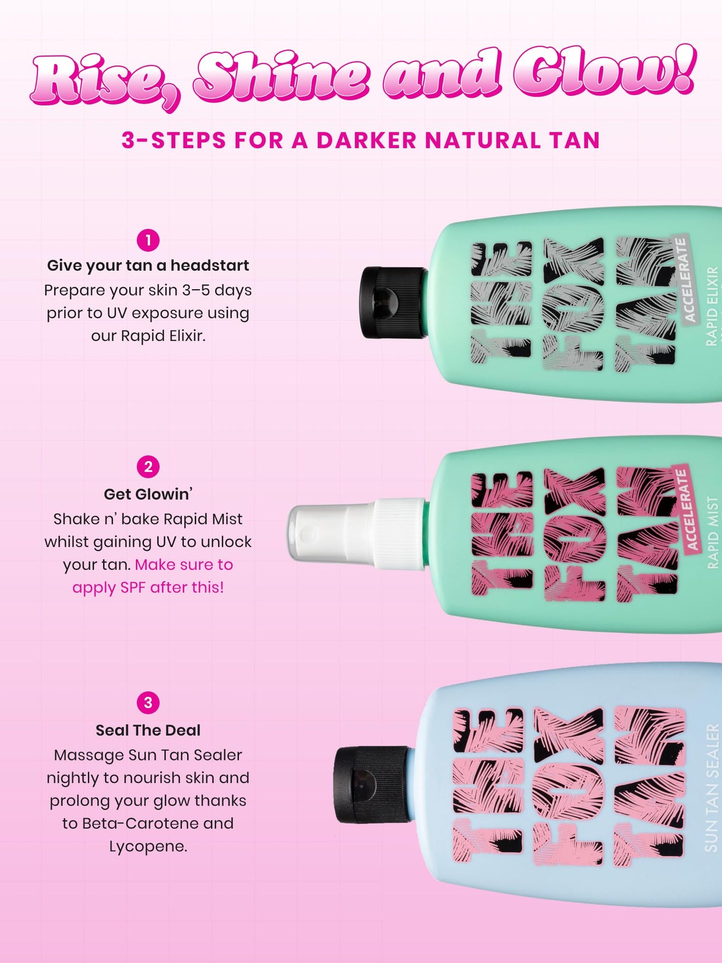 The Fox Tan Triple Threat Bundle | Elixir and Mist for Dark, Flawless, Tan Skin | Sun Tan Sealer for Glowing Skin | Tanning Lotions & Oils For Melanin Production