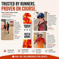 Maple Ignite - Natural Energy Gels with Grade A Canadian Maple Syrup for Running, Cycling & Endurance by Protein Rebel - Easy to Digest Running Gels - 24g Carbs, Electrolytes (8 Sachets)