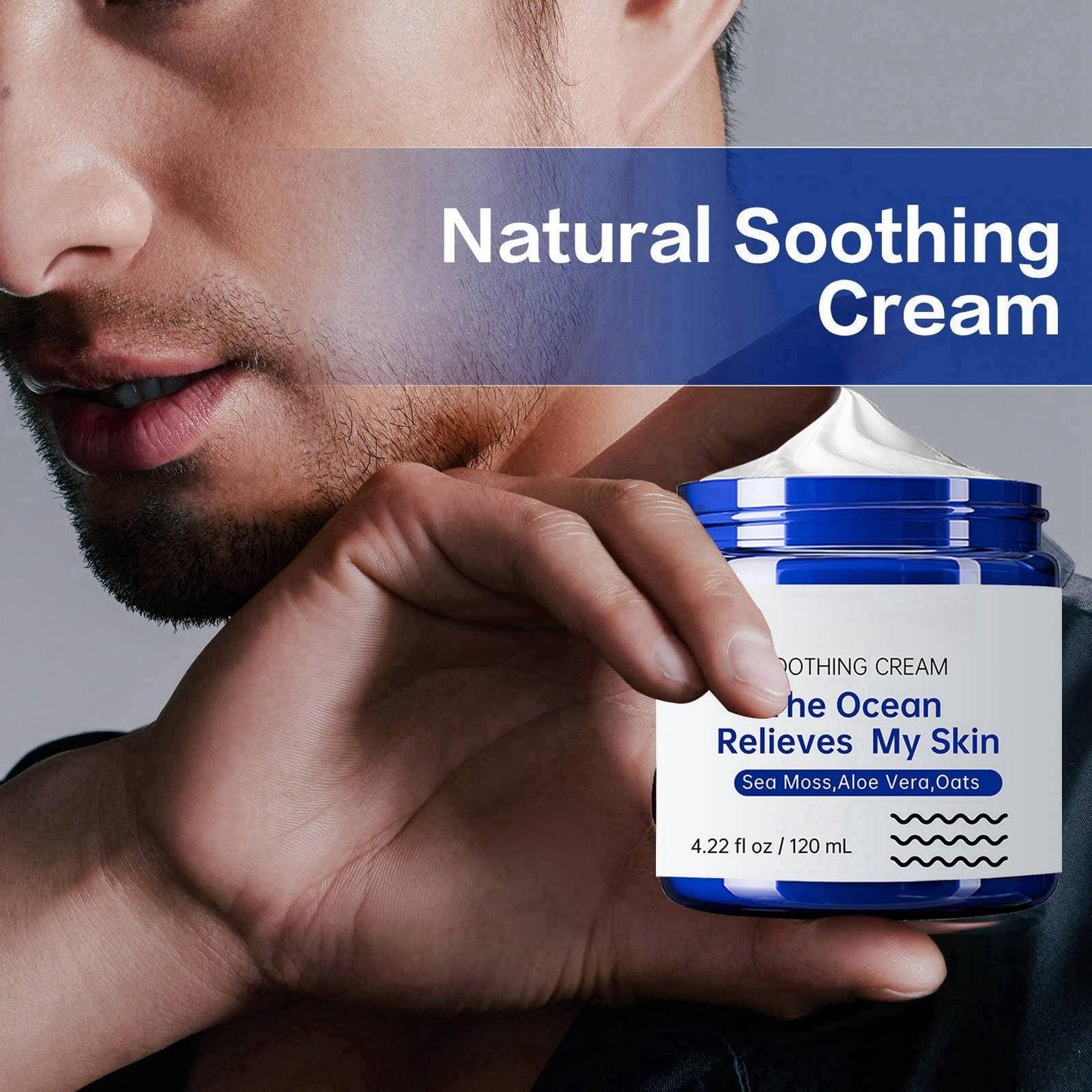 HIVETZ Natural Soothing Cream,Skin Repairing Cream for Face Body,Natural Face Cream Body Lotion,Hydrating Soothing Cream,Nourishing Face Moisturiser for Women and Men,Anti Wrinkle Moisturiser Face,120ml