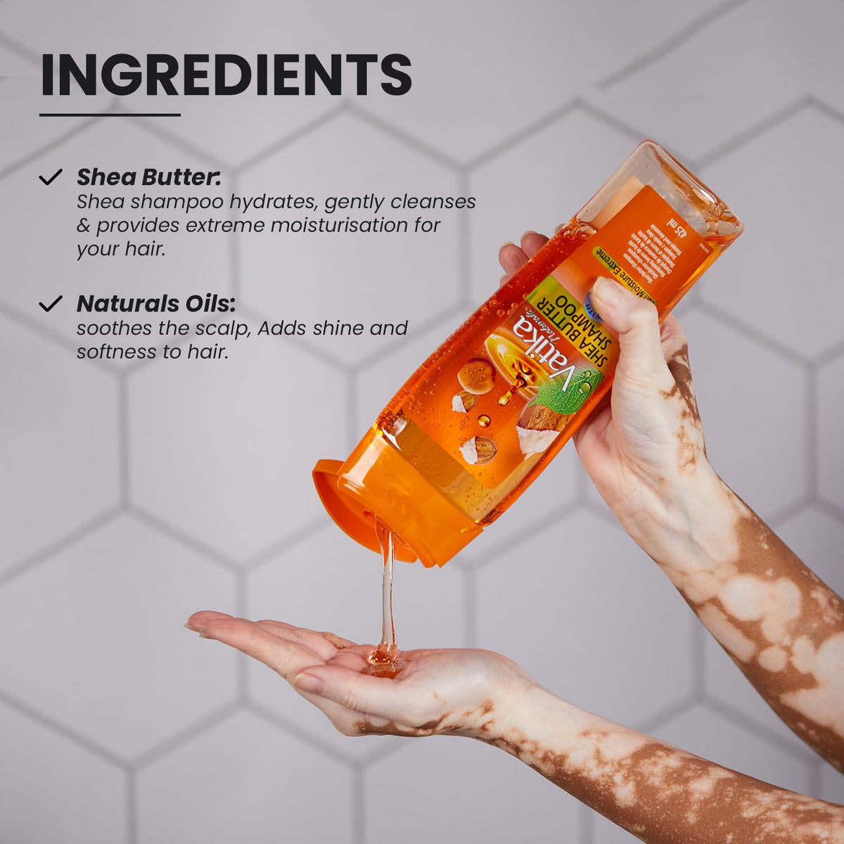 Vatika Naturals Shea Butter Shampoo - 425ml, For Extreme Curl Mosturization, Enriched With Natural Oil Extracts, For All Hair Type