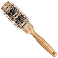 Kobe Pinto Professional Bamboo Thermal Round Brush - Styling Brush for Blow Drying, Curling Brush - Eco Friendly Bamboo Handle - Heat-Retaining Ceramic Barrel Brush (38 mm)