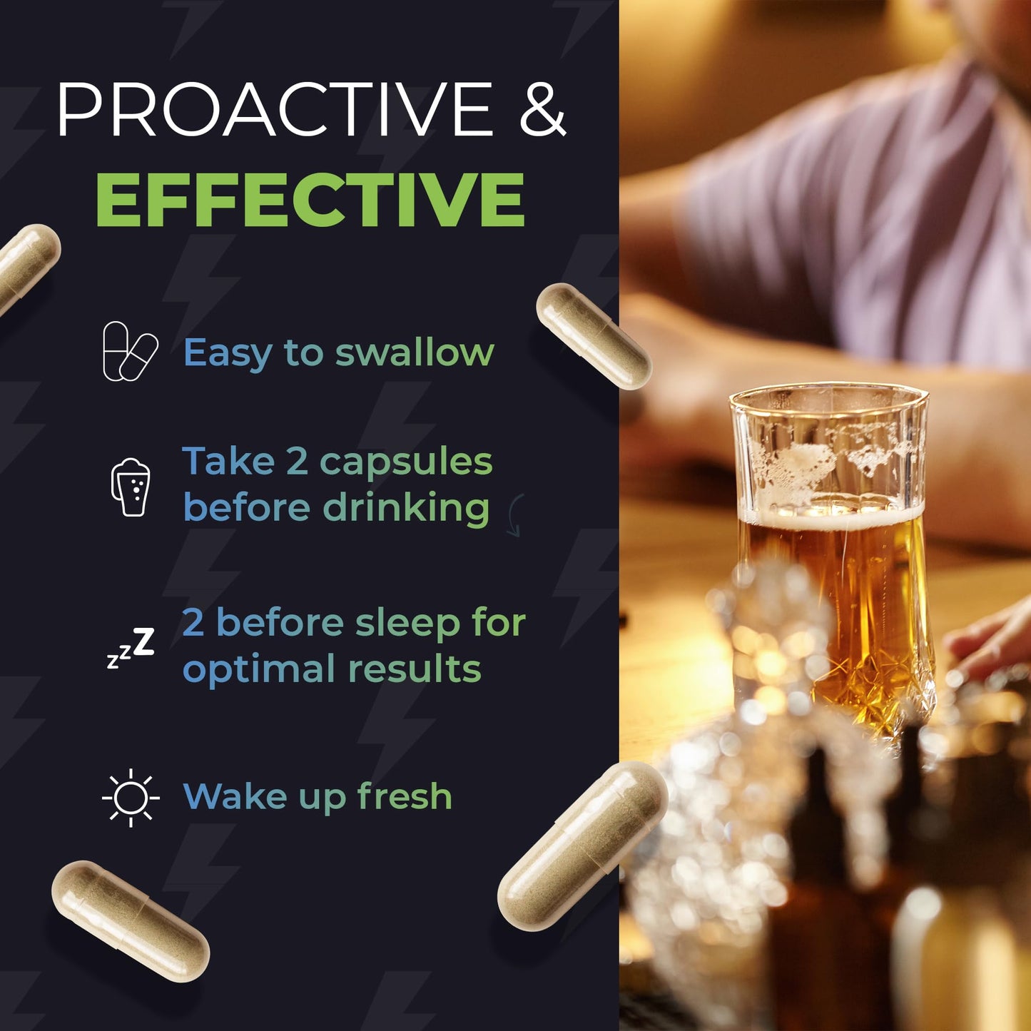 Hangovr Liver Detox Supplement, Formulated with NAC & Electrolytes Vitamins B1, B6, B12, Vitamin C, D3 & Magnesium, Food Supplement, 40 Vegan Capsules