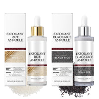 MEITREND Peel Shot Glow Rice Ampoule Duo, White & Black Rice Face Exfoliator Pore Minimizer, Gentle Soft Facial Scrub Exfoliator, Blackhead Remover, Acne Treatment, and Smooth Skin(30ml & 30ml)