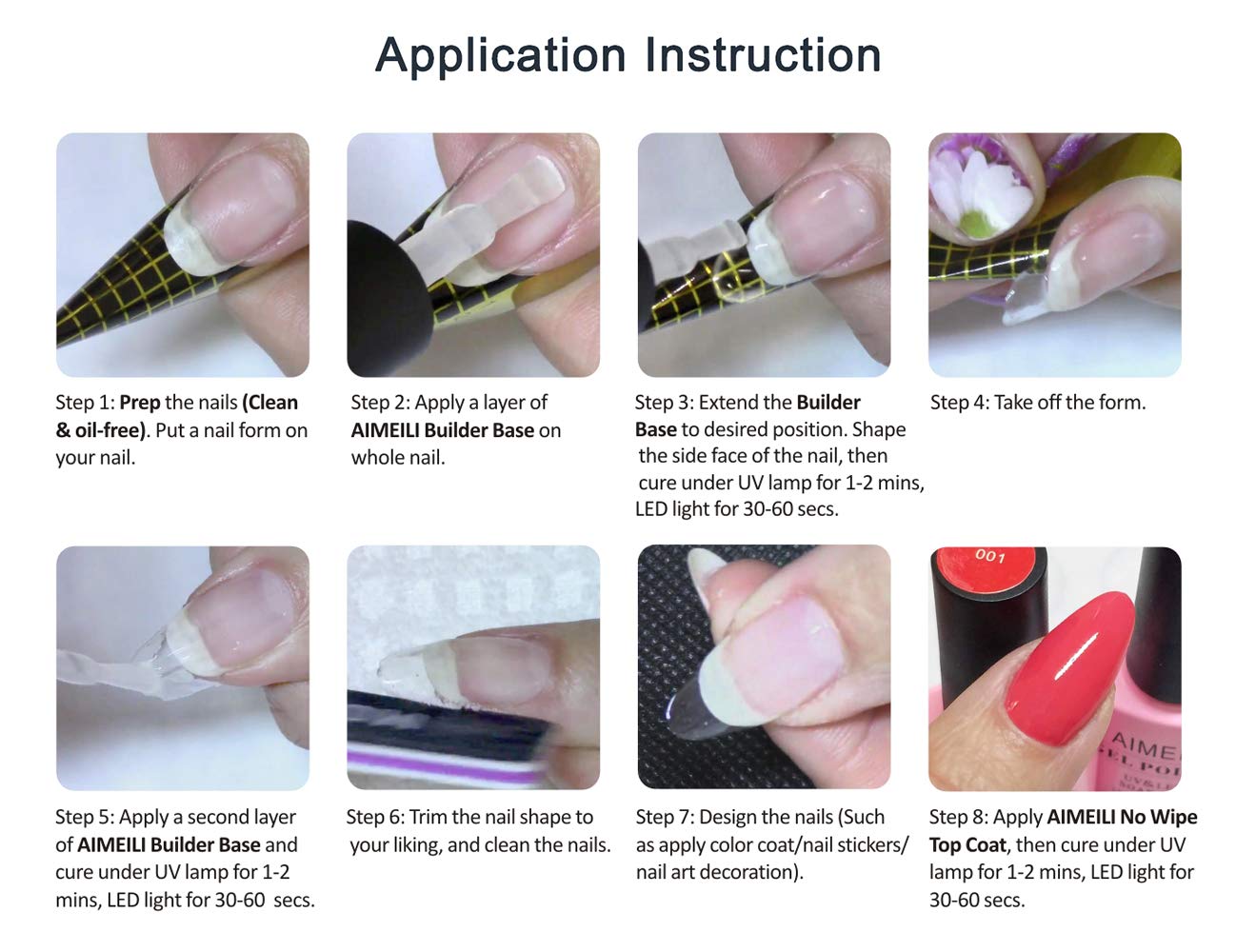 AIMEILI Clear Building Nail Gel Builder Base 7 in 1 in a Bottle for Nails Extension Base Coat Nail Repair Nail Strengthen Decoration Glue, Quick Extension Gel 15ml