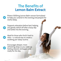 Health4All Lemon Balm Extract 1500mg per Capsule, 120 Capsules 4 Months Supply, High Strength Vegan Melissa for Anxiety, Sleep Support Supplement, Purest: no additives | Made in UK