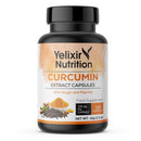 Yelixir Nutrition Curcumin Capsules 120 nos, Curcumin 95% Extract with High Strength Ginger and Black Pepper Extract, 550 mg per Vegetarian Capsule