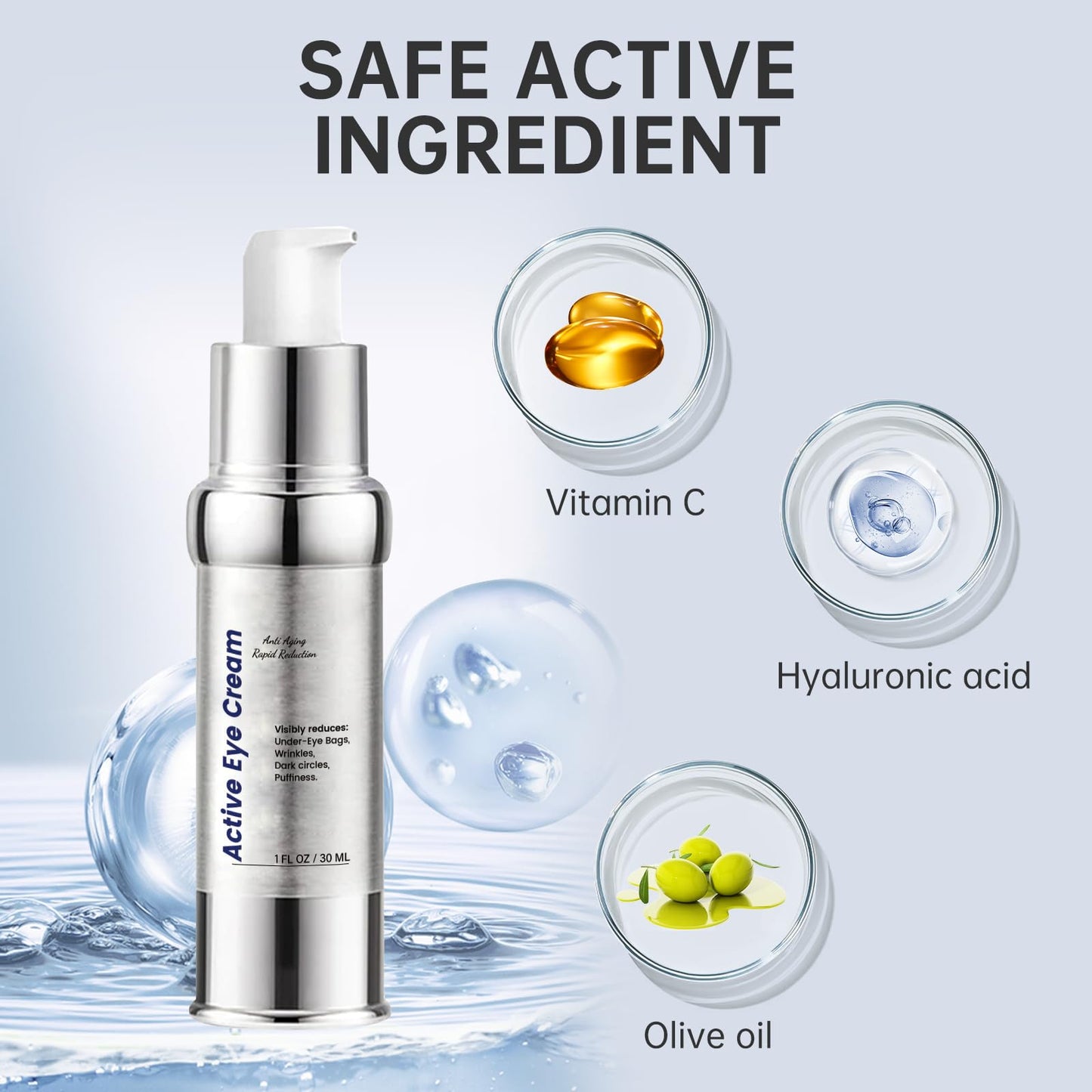 Ninnyi Eye Cream for Dark Circles and Puffy Eyes, Reduces Under Eye Bag and Wrinkles, Tighten Saggy Skin