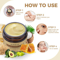 OUKEYA Beef Tallow Skin Care, Beef Tallow Face Cream, Tallow and Honey Balm, Deeply Nourishing for Face & Body (Enhanced Moisturising Version, 50g)