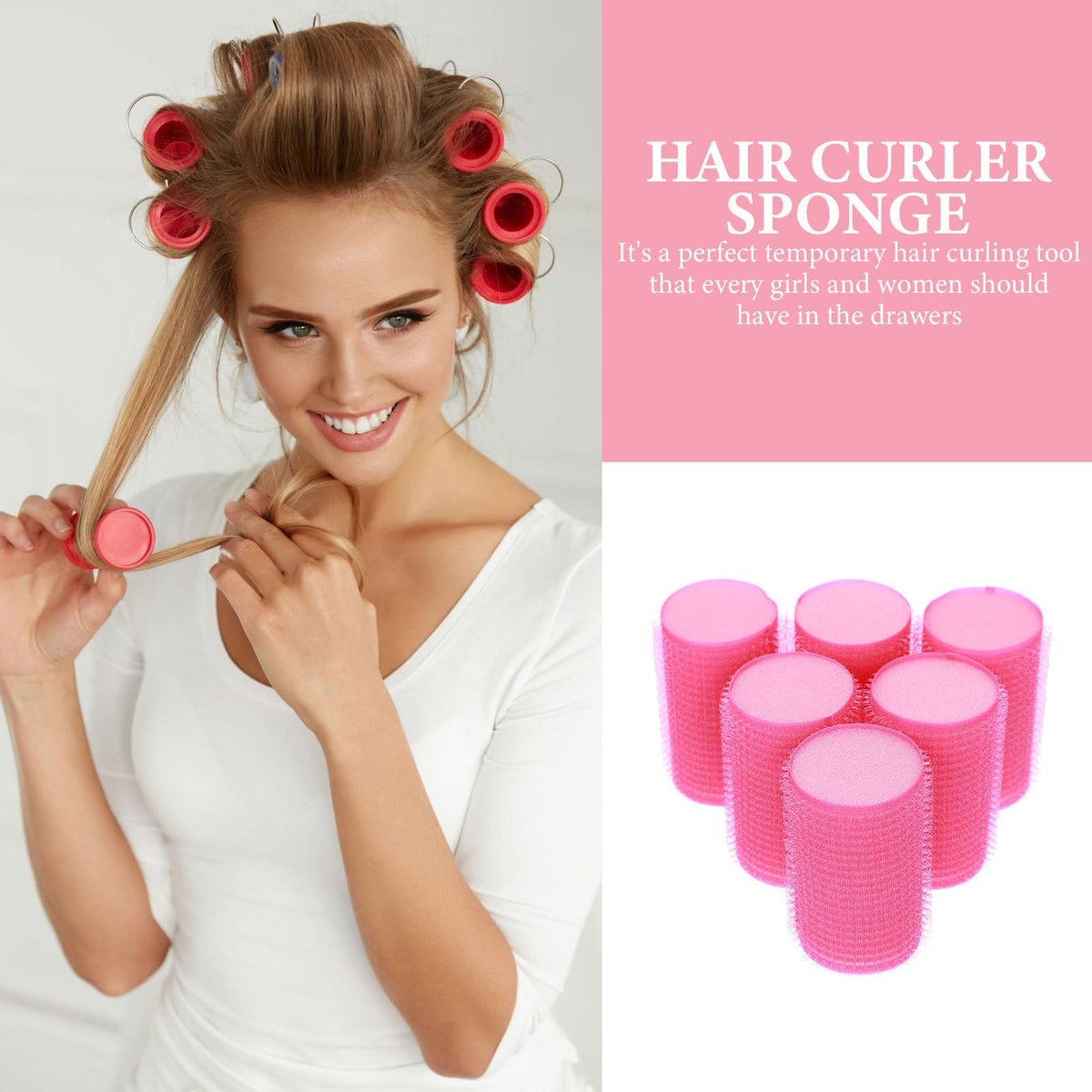 FOMIYES Hair Rollers, 12Pcs Rollers For Hair, Heatless Hair Curler, Self Grip Hair Rollers for Long Hair,Medium and Short Hair