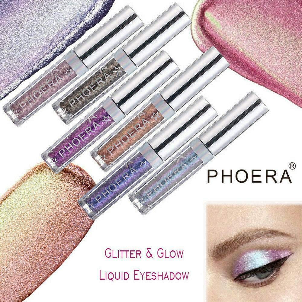 Phoera AQUAPURITY - PHOERA Magnificent Metals Waterproof Liquid Glitter & Glow Eyeshadow Palette Shimmer Long Lasting Cosmetic Metallic Eye Shadow Pigment Makeup (111 AZUL LEMONADE)