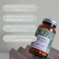 BOTANYCL Botanycl Vegan Vitamin D3 - As Seen on Dragons’ Den - 2500 IU - 120 Capsules - 4 Month Supply - 100% Plant-Based from Lichen - Supports Hair, Mood, Immune Health & Bone Strength