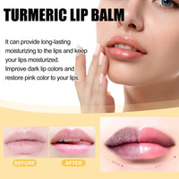 SHEBEEDO Lip Balm, Turmeric Lip Balm,Lip Lightening For Dark Lips,Long Lasting Moisturizing Lip Care Cream, Nourishes Lips, Reduces Chapped Dry Lips, Repairs Cracks,Natural Bright Lip Mask For Women Men