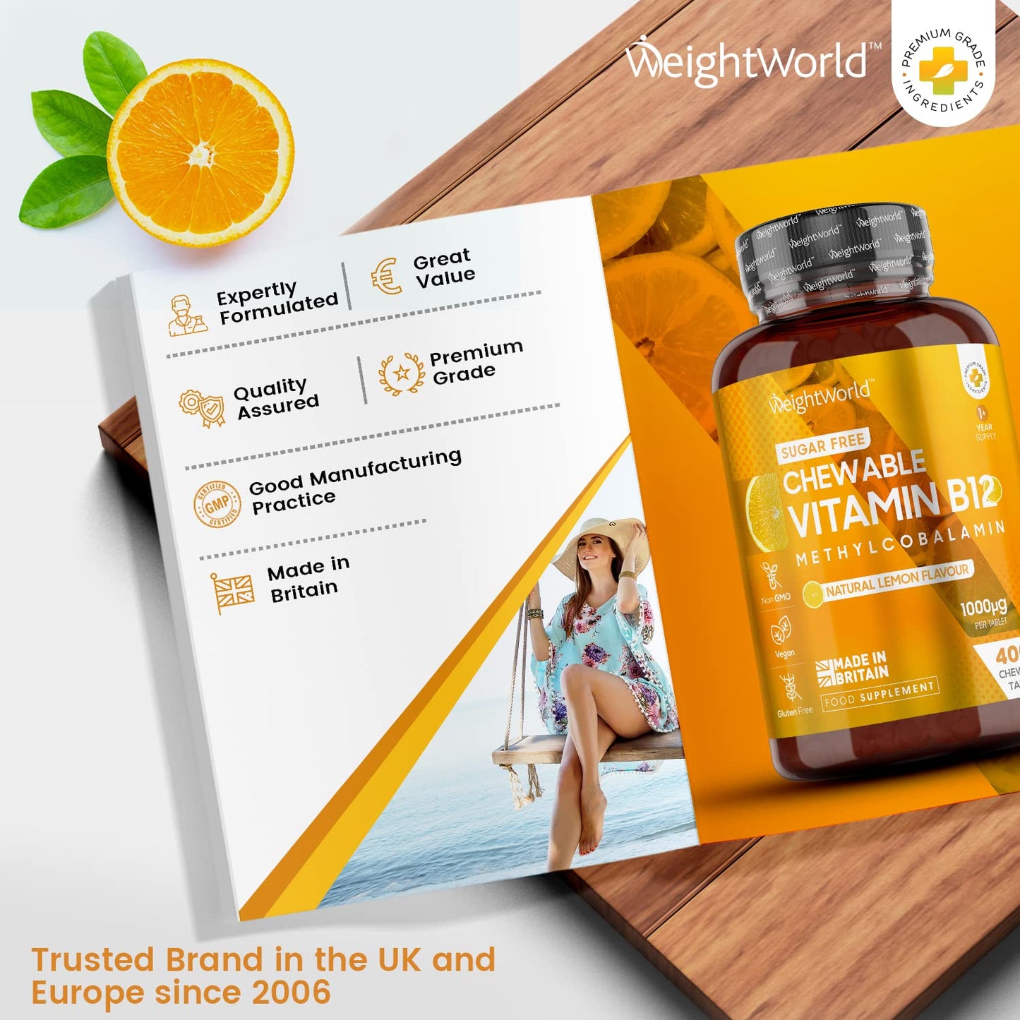Vitamin B12 High Strength 1000mcg - 1+ Year Supply - 400 Chewable & Vegan Vitamin B12 Tablets - Sugar-Free Methylcobalamin - Vit B12 Supplement for Tiredness & Fatigue - Lemon Flavour - Made in The UK