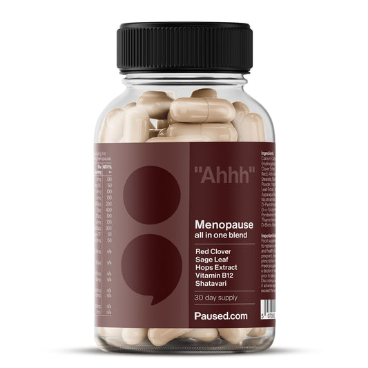 Paused Menopause Relief Tablets - 60 Capsules | All-in-One Formula, Vitamins, Calcium, Herbal Extracts | Hot Flash & Mood Relief | Energy & Joint Support | Stay Healthy, Happy & Productive