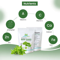 Herbal Magic's Organic Holy Basil Leaf Powder (Tulsi Powder) - Vibrant Smoothies,Juices,Shakes,Baked Recipes, Soups - Free from Fillers & Preservatives-of&G UK Organic Certified-100g