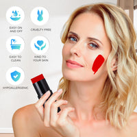 Go Ho Water Based Red Face Paint Stick Washable (1.06 Oz),Non-toxic Cream Body Paint,Full-coverage Face Body Paint Makeup Stick for Adults Theater Halloween SFX Cosplay