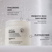 NatureLab Perfect Shine Scalp Scrub - Paraben-Free Dry Scalp Treatment + Scalp Moisturizer - 3-in-1 Gentle Foaming + Exfoliating Scrub with Grape Stem Cells, Pearl + Hyaluronic Acid (8.1 oz / 230g)
