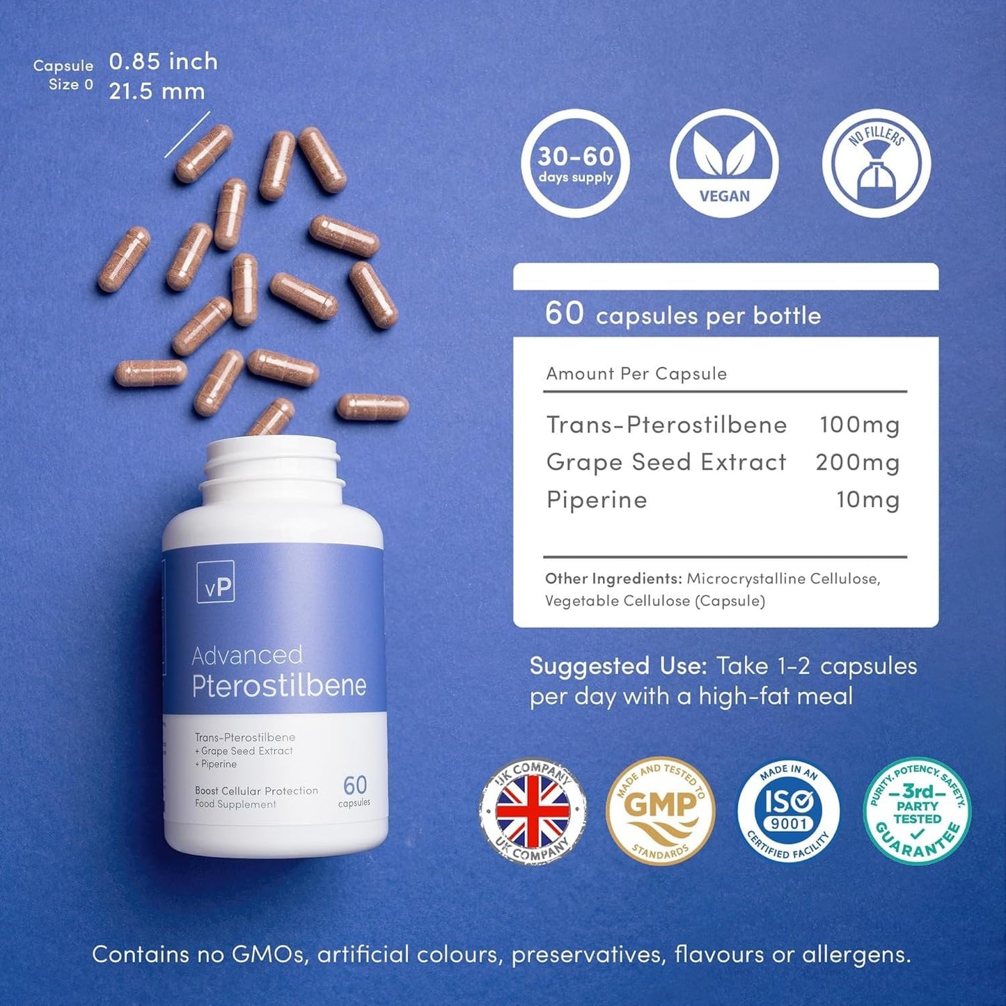 vP Vitality Pro Vitality Pro Advanced Pterostilbene 60 Capsules