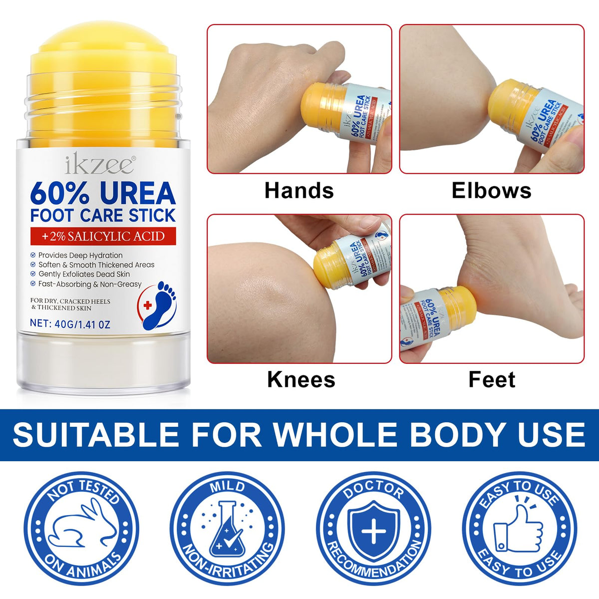 BODY JUICE OIL Urea Cream 60 Percent for Feet Plus 2% Salicylic Acid, Urea Foot Cream for Cracked Heels and Dry Skin, Cracked Heel Repair Cream, 2PCS