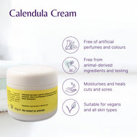 The House of Mistry Mistry's Calendula Cream 50g - Calms & Hydrates, Muti-Purpose Skin Cream for Healing Cuts, Sores and Treating Rough Skin - Additive Free, Vegan,
