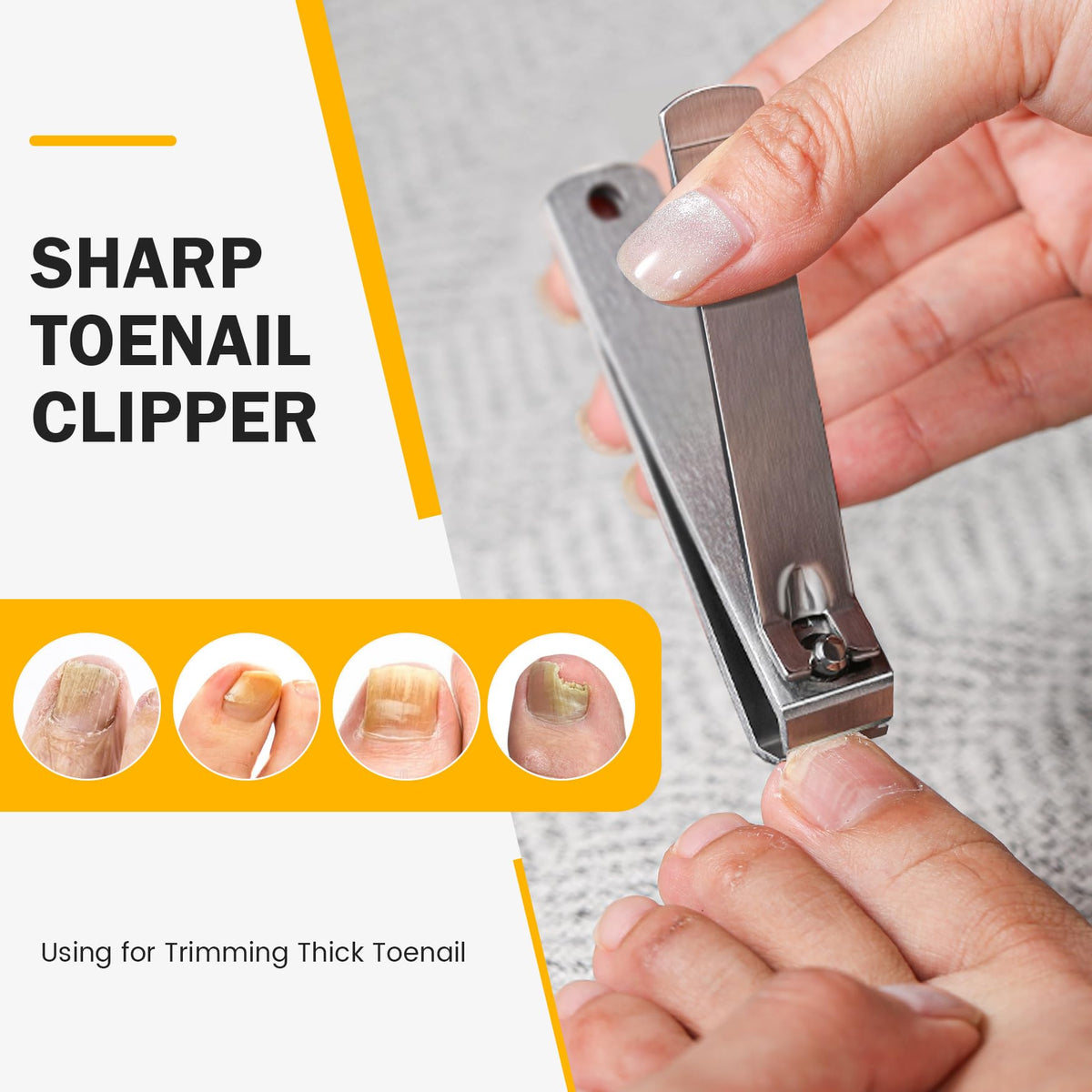 BEZOX Heavy Duty Straight Blade Nail Clippers for Thick Toenails, Professional Stainless Steel Fingernail Toenail Clippers - Ideal for Seniors Toenails Clipper, Precision Nail Grooming Tool