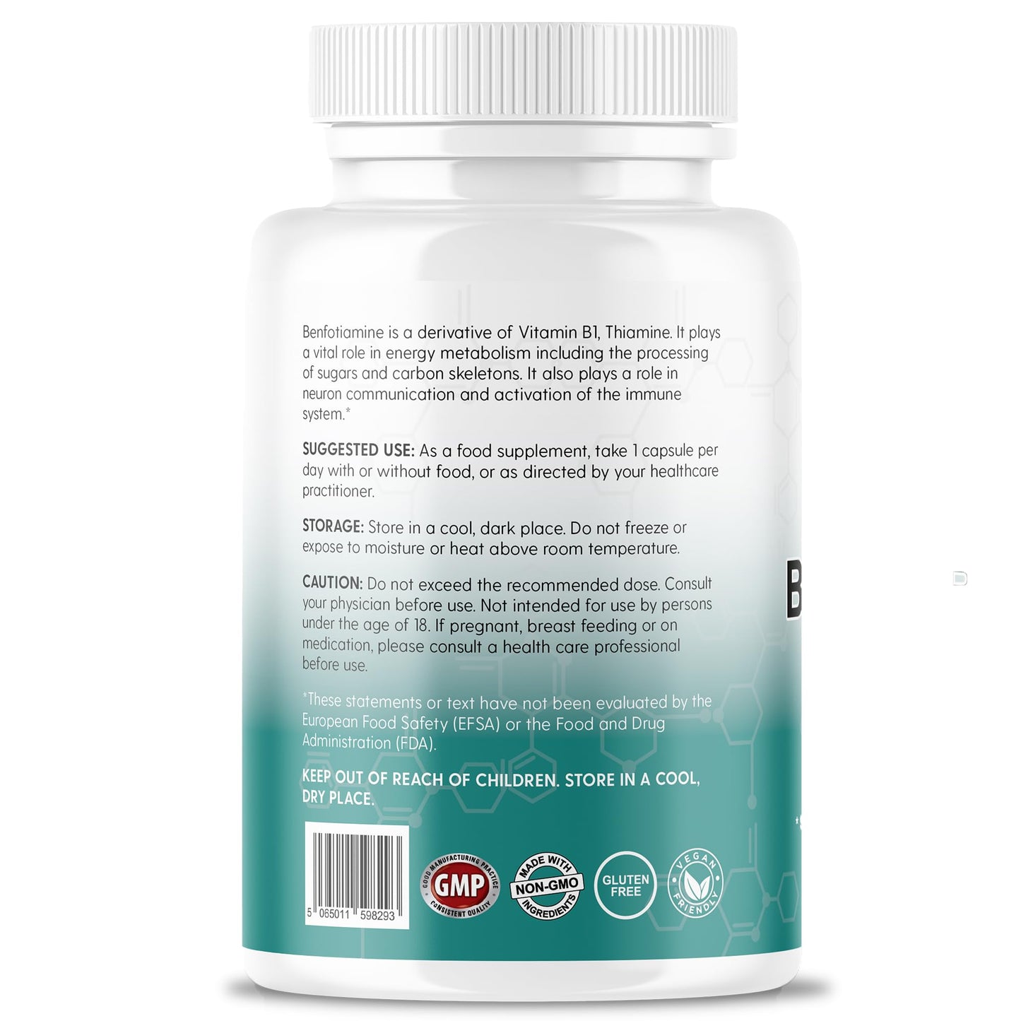 Vinco Supplements Vinco Benfotiamine 300mg - Vitamin B1 Thiamine High Strength for Heart & Kidney Support, 120 Vegan Capsules, Enhanced Cognitive Function, Energy & Antioxidants, Gluten & Allergen-Free - Made in UK