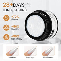 SUPWEE Solid Builder Gel, Pearl White 3D Sculpture Gel Nail Art Non-Stick Hand Nail Extension Varnish for Carving Patterns Decoration DIY Home Salon Manicre
