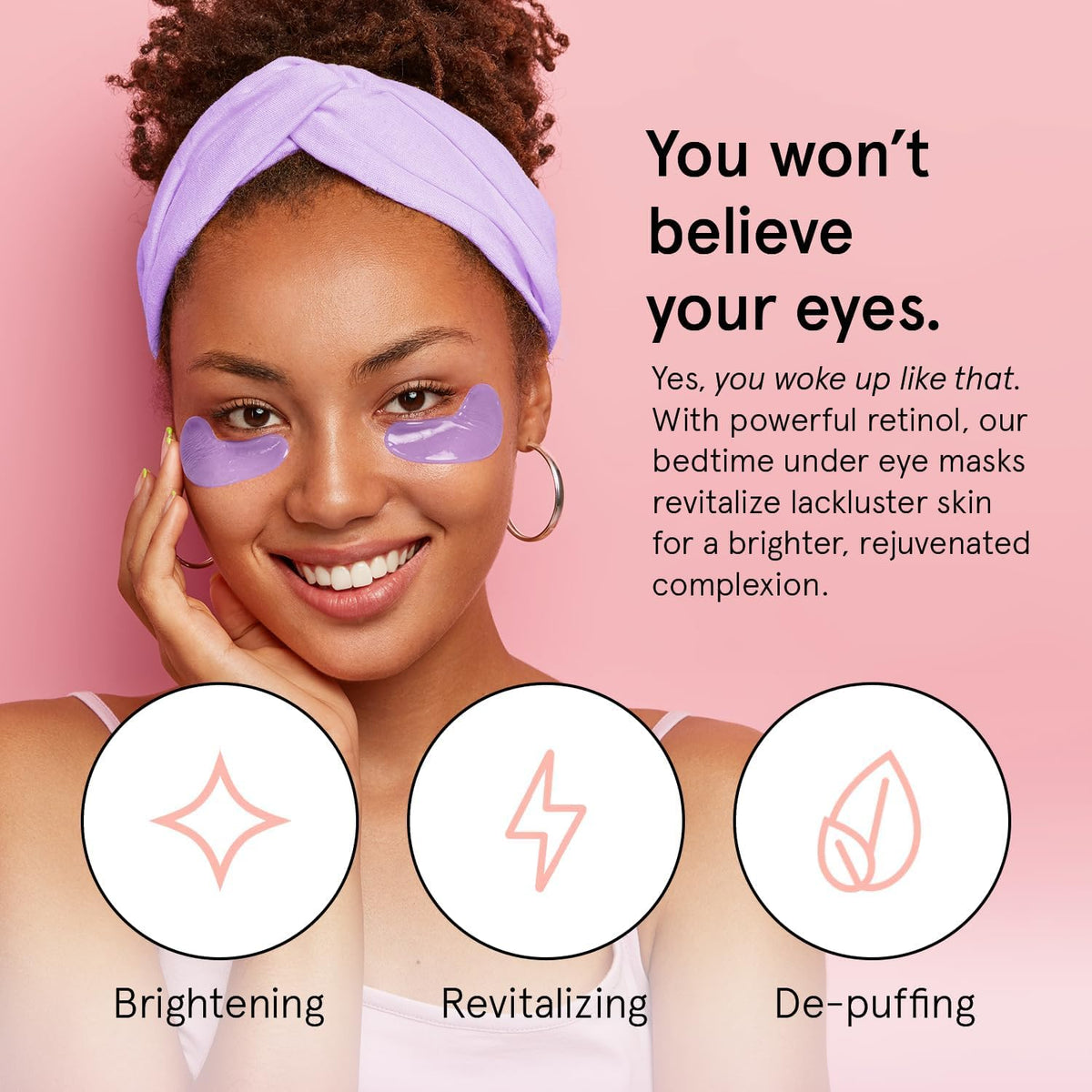 grace & stella Under Eye Gel Patches - Purple, 6 Pairs - Retinol Under Eye Patches - Gel Eye Masks for Puffy Eyes and Dark Circles - Dermatologist Tested Under Eye Masks - Vegan Eye Masks Skincare
