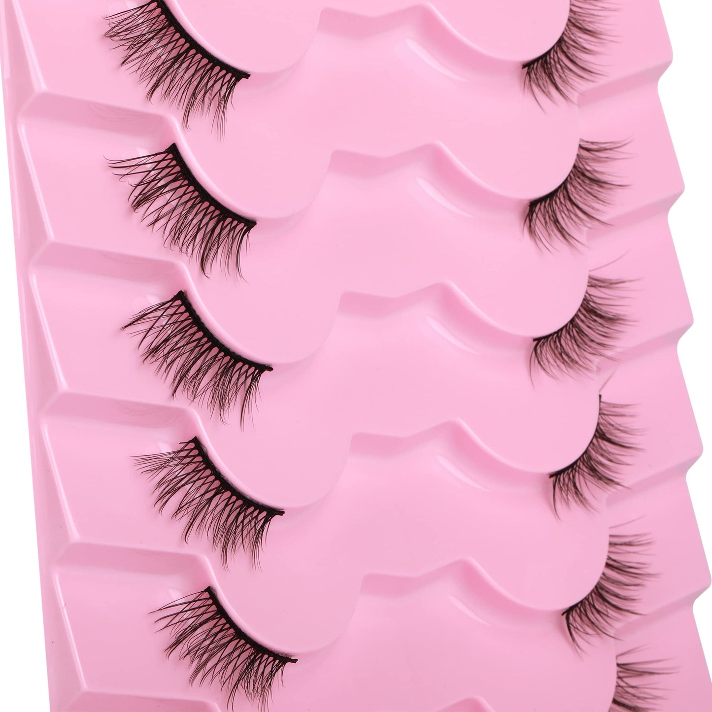 Half Lashes Natural Look Wispy Soft Strip Corner Eyelashes Cat Eye 3D Curl Short Accent Lashes 7 Pairs Pack by ALICE