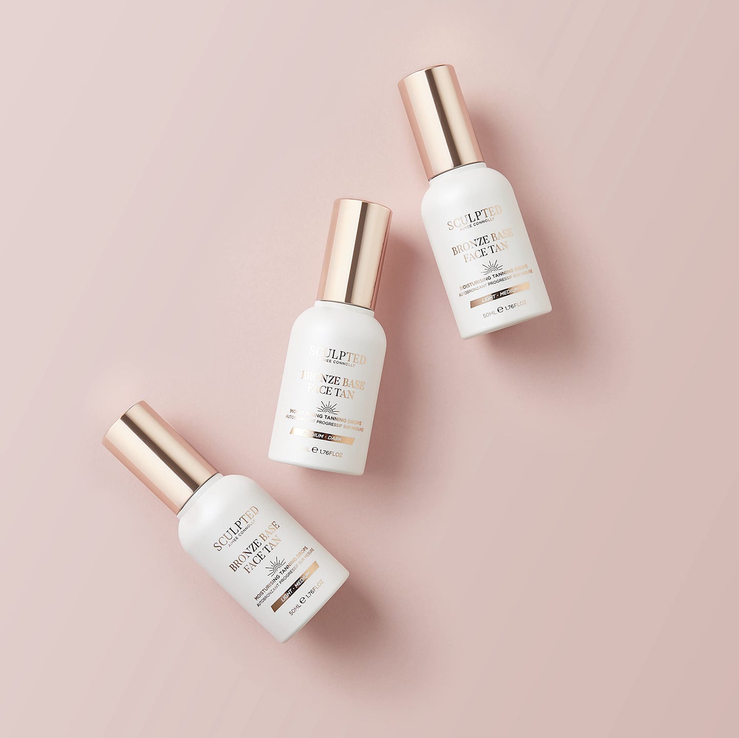 SCULPTED by Aimee Connolly Bronze Base Self Tan Drops from Sculpted by Aimee - Fast-Drying, Fragrance Free Face Tan in 50ml Pump Bottle with Vitamin E (Light/Medium)