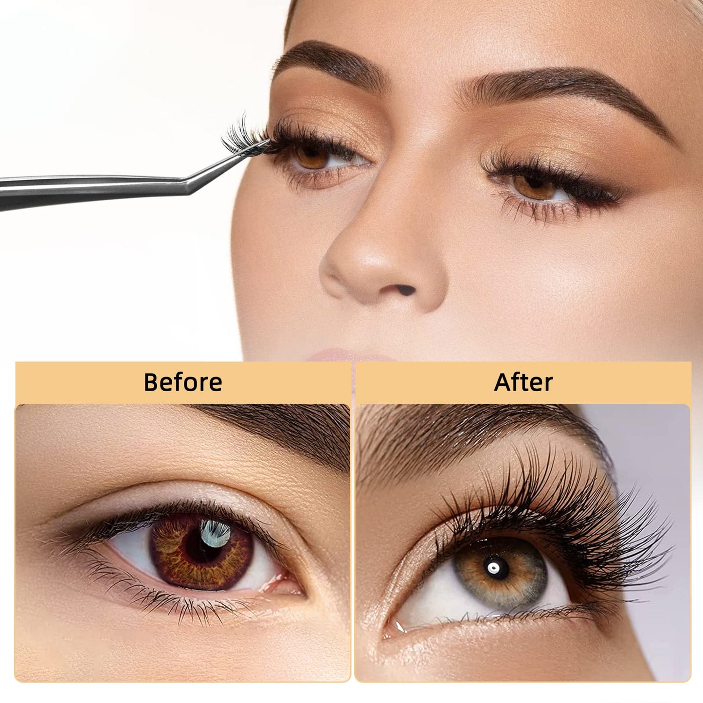 QUEWEL Cluster Lashes 240Pcs - Individual & Cluster Lashes 0.07C Curl 30D+40D Mix8-14mm for Natural Look DIY Eyelash Extensions