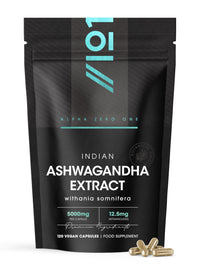 ALPHA01 Ashwagandha Extract 5000mg - 5% Withanolides (12.5mg) - 120 Vegan Capsules - Made with BioPerine® Black Pepper for Higher Bioavailability (4 Month Supply) by Alpha01