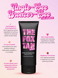 The Fox Tan Rapid Accelerator, Accelerator Lotion For Sunbed Tanning, Creates Darker, Faster & Long-Lasting Tans, Vegan & Cruelty-Free, 180ml