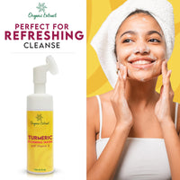 ORGANIC EXTRACT Turmeric Skin Brightening Face Wash – 5 fl oz / 150ml – Daily Moisturizer, Gentle Facial Cleanser for All Skins with Kojic Acid, Vitamin E, and Aloe Vera