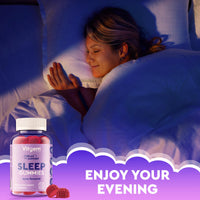 Vitgem Sleeping 60 Gummies for Adults UK - Natural Night Time Support with Magnesium, Ashwagandha & L-Theanine - Non-Drowsy Herbal Sleep Support - Vegan, Sugar Free Berry Flavour (2 Month Supply)