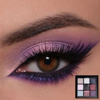 LYNTYAOU Black Gray Blue Silver Smoky Eyeshadow Palettes set, Matte Goth Eye Shadow Shimmer Palette, Neutral Purple Make-Up Palettes for Women Glitter Make up Set, Festival Eyeshadows 9 Colour Highly Pigmented