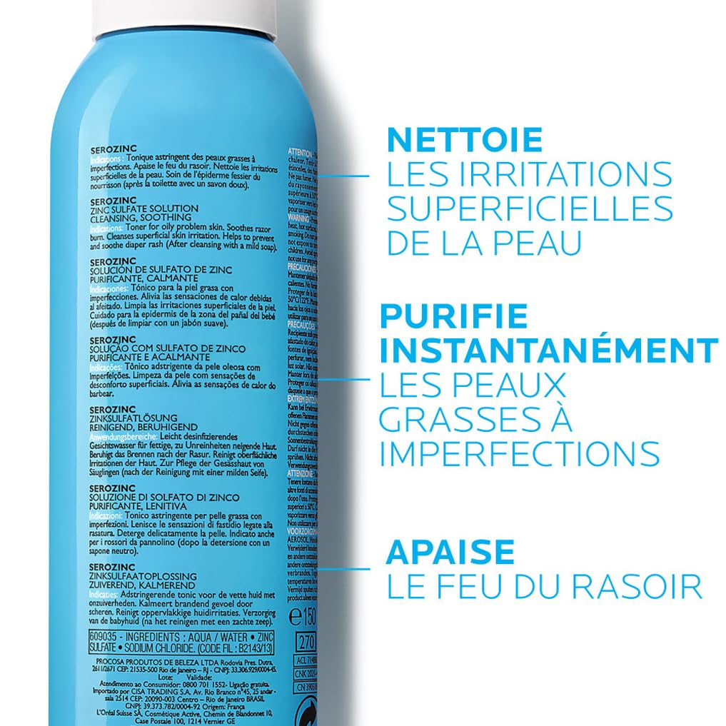 La Roche-Posay La Roche Posay Serozinc Purifying And Soothing Facial Mist Toner with Zinc 150ml